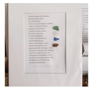 Matte Sea Glass Poem | Coastal Home Decor | Gift Idea | Beach Lover